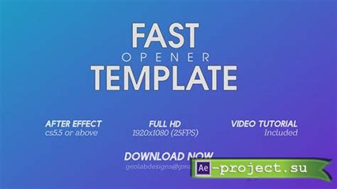 Videohive Fast Opener Project For After Effects