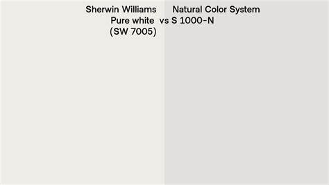 Sherwin Williams Pure White Sw 7005 Vs Natural Color System S 1000 N Side By Side Comparison