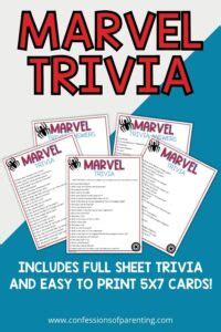 Marvel Trivia Questions Find A Free Printable