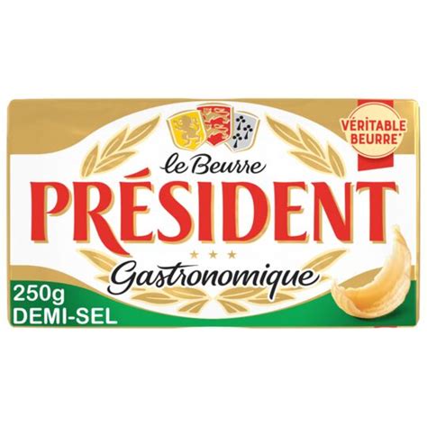 Beurre Demi sel Gastronomique PRESIDENT la plaquette de 250 g à Prix