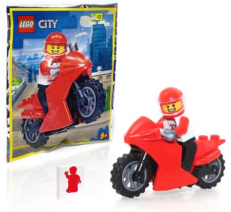 Lego City Speed Racers Minifigure Motorcycle Racer With Driver Foil Pack 12 Piece