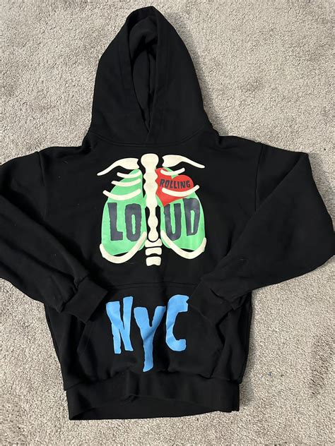 Streetwear Rolling Loud Nyc 2021 Skeleton Hoodie Grailed