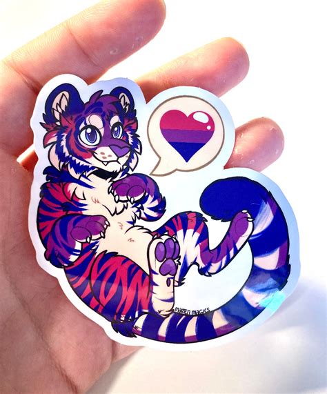 Bisexual Pride Furry Tiger Waterproof Vinyl Sticker Etsy