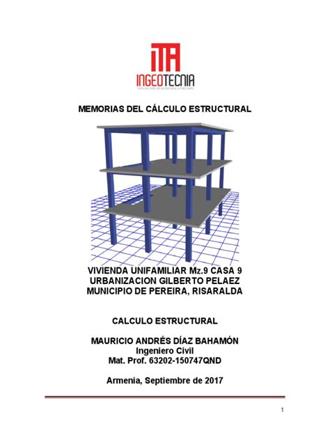 Memorias De Calculo Estructural Pdf Fundación Ingeniería Hormigón