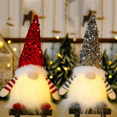 Pcs Gnome Elfe De Noel Lumineux Led Lutin Farceur De Noel En Peluche