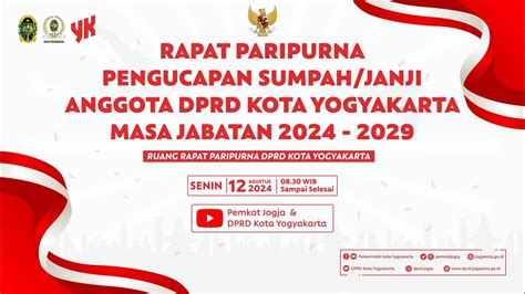 Rapat Paripurna Pengucapan Sumpah Janji Anggota DPRD Kota Yogyakarta