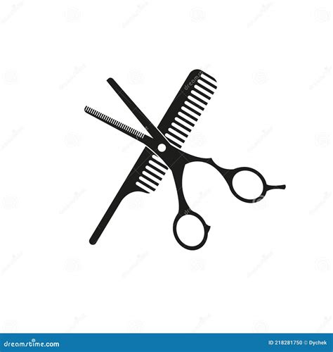 Ciseaux Et Icône Peigne Le Symbole Du Salon De Coiffure Illustration