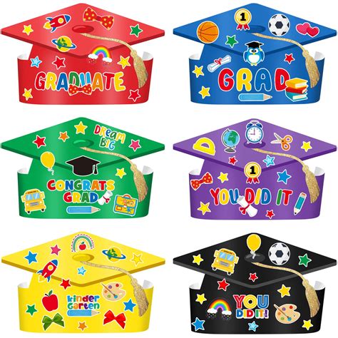 Buy 30 Pcs Kindergarten Grad Hats And 10 Sheets Grad Stickers 2023