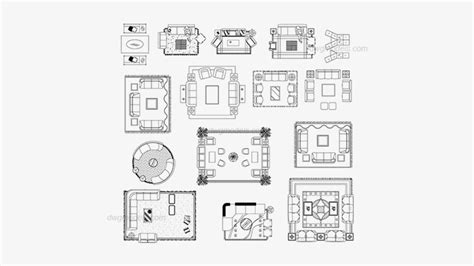 Modern Living Room Furniture Cad Blocks