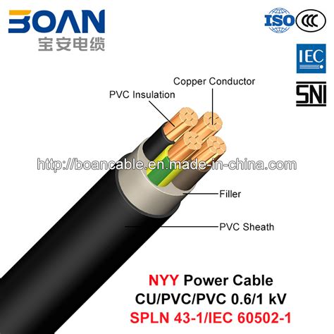 Nyy Low Voltage Power Cable Kv Cu Pvc Pvc Spln Iec