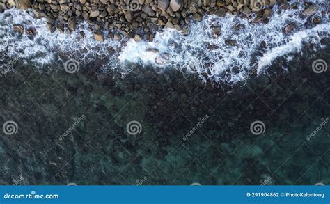 Aerial View of Pebble Beach with Blue Sea Stock Photo - Image of summer ...