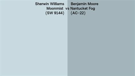 Sherwin Williams Moonmist Sw 9144 Vs Benjamin Moore Nantucket Fog Ac