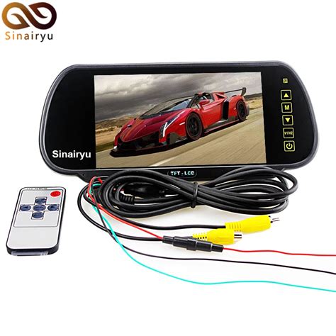 7 Inch Color TFT LCD Widescreen Touch Button Car Rearview Mirror