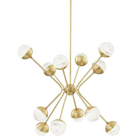 Saratoga Lampadario A 12 Luci In Ottone Alabastro Spagnolo 2700K