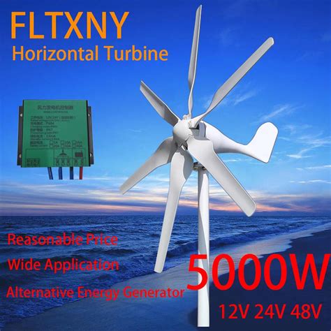 China 5000w 6 Blades New Energy Horizontal Wind Turbine Generator 12v