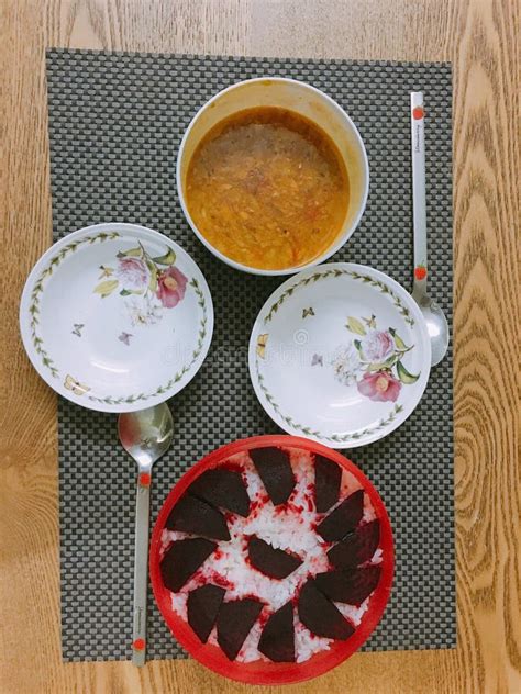 beautiful dinner decoration  dishes stock image image