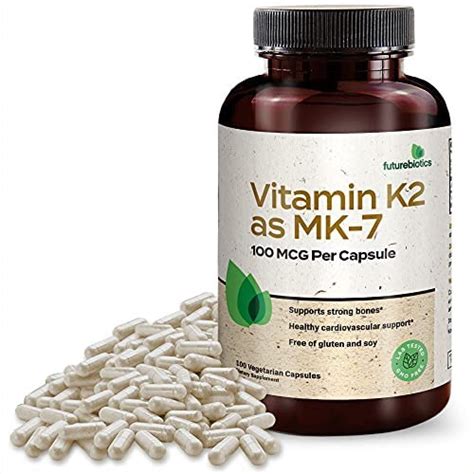 Futurebiotics Vitamina K2 Como MK 7 100 Mcg Suporta Ossos Fortes E