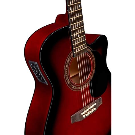 Rogue Ra Concert Cutaway Acoustic Electric Guitar Red Guitar Center