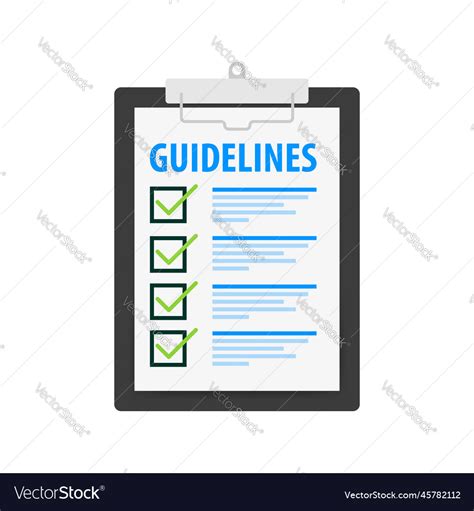 guidelines document business guide standard vector image
