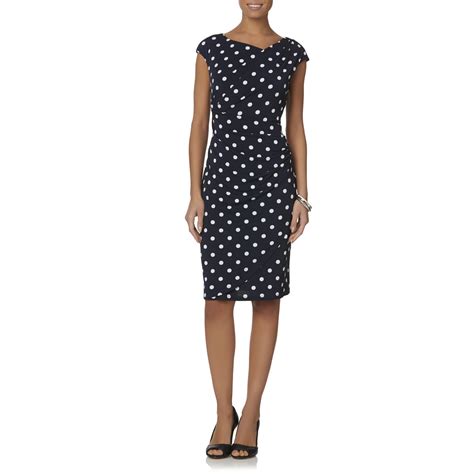 Connected Apparel Womens Sleeveless Wrap Effect Dress Polka Dot