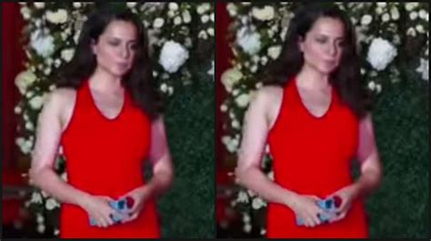 Watch Kangana Ranaut Looks Spicy Red Hot In Plunging Neckline Gown At Aayush Sharma S Bash