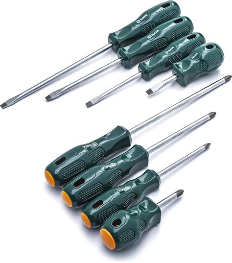 Sata Piece Slotted And Phillips Screwdriver Set With Ergonomic Green