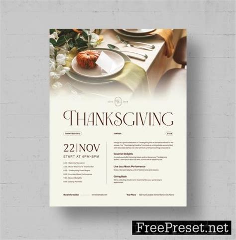 Thanksgiving Dinner Flyer Layout in Modern and Contemporary Style 644724047