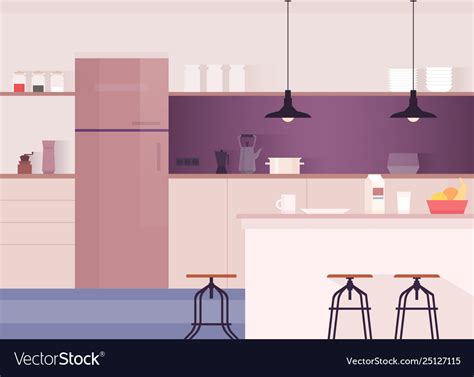 Kitchen interior comfortable dining-room kitchen Vector Image