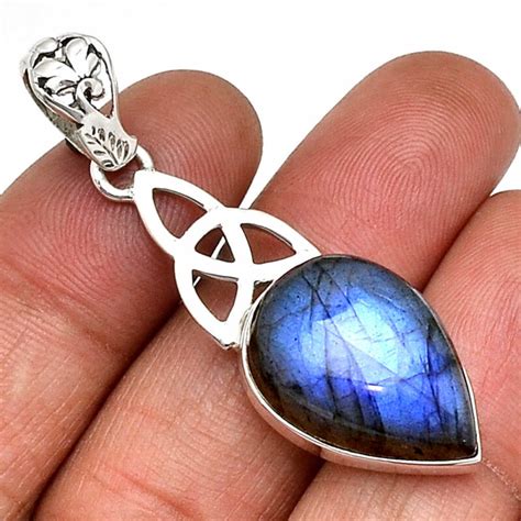 Pendentif Protection Labradorite Monture Argent 925 Ref 5732