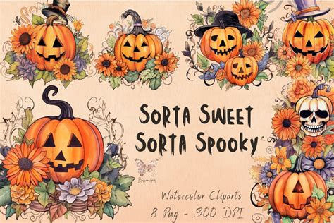 Sorta Sweet Sorta Spooky Watercolor Graphic By BLOSSOM Clipart