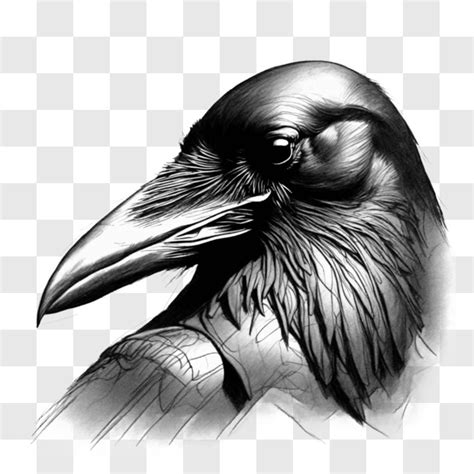 Download Artistic Drawing of a Raven's Head Sketches Online - Creative ...