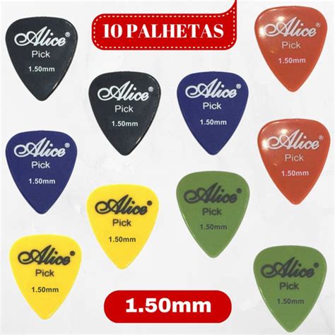 Promoção 10 Palhetas Alice 1 5mm Para Guitarra E Violão R 19 90 em