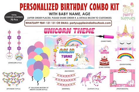 Unicorn Theme Exclusive Kit | Birthday Party Supplies India Online