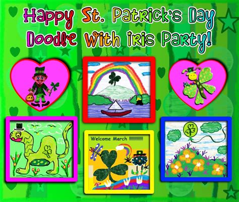 Solve Happy St Patrick S Day Doodle With Iris Party Jigsaw Puzzle