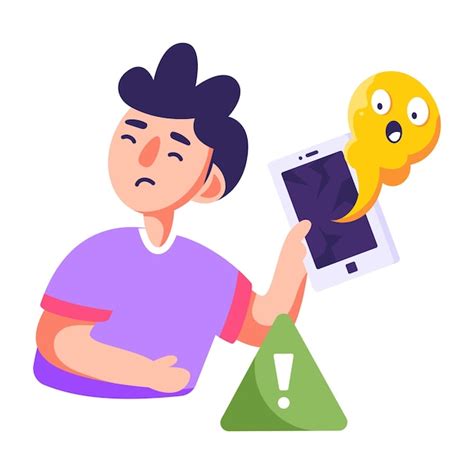 Premium Vector A Man Holding A Tablet With A Yellow Emoticon On It