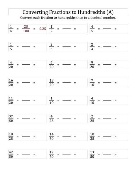 Tenths And Hundredths Class 5 Worksheets