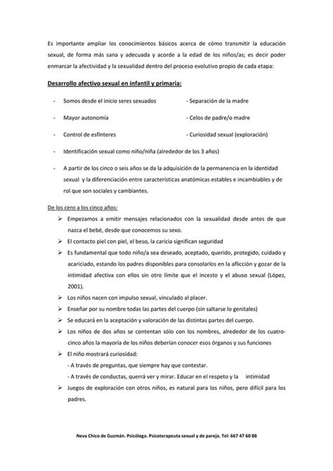 Resumen Para Los Padres Educaci N Afectivo Sexual Pdf