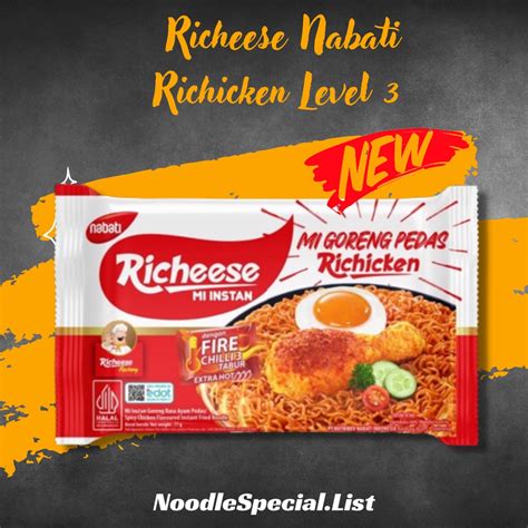 Jual Richeese Richicken Mie Goreng Pedas Cabe Chilli Tabur Level 3