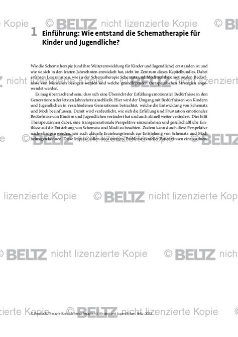 Einleitung Wie entstand Schematherapie für Kinder und Jugendliche