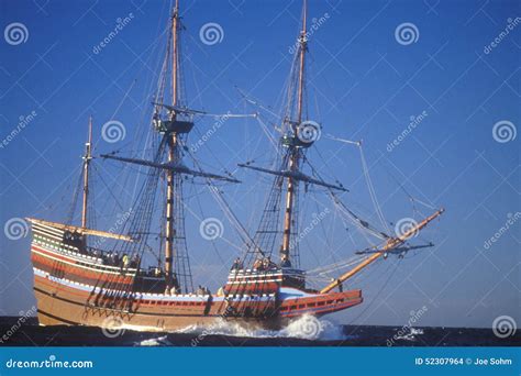 Replica Of Mayflower II Ship Model Editorial Image | CartoonDealer.com ...