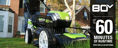 Greenworks PRO 21 Inch 80V Cordless Lawn Mower Two 2 0AH Batteries