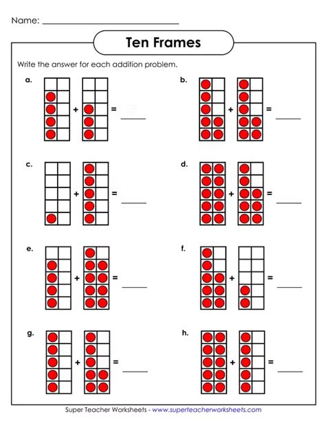 Tens Frame Addition To Worksheets Teacher Made Twinkl