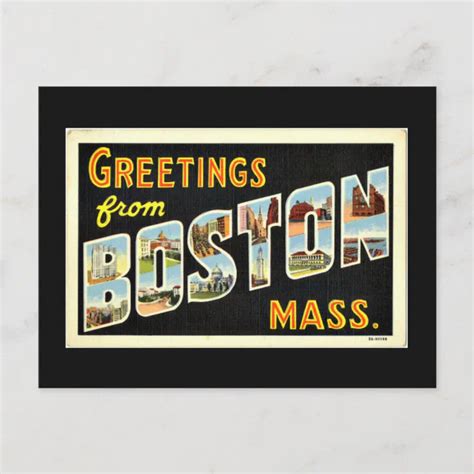 Greetings From Boston Mass Vintage Postcard Zazzle