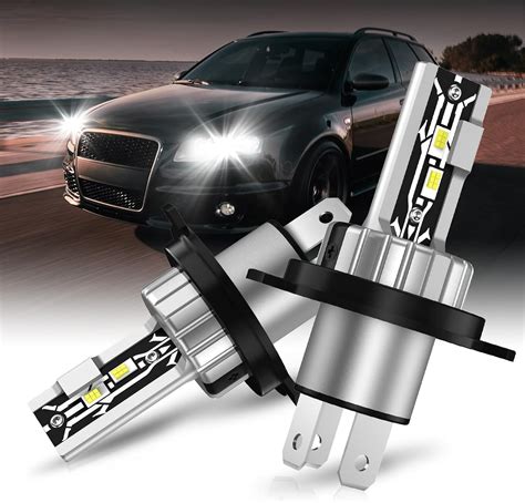 JOSHF Ampoule H4 Led 60W CSP 13000LM 6000K Blanc Phares Pour Voiture