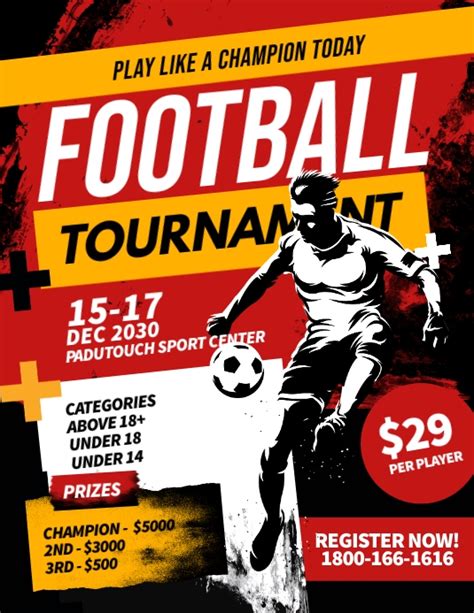 Copy Of Football Soccer Tournament Flyer Poster Postermywall