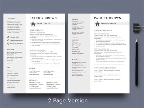 Pastor Resume Template Canva Church Religion Teacher Resume