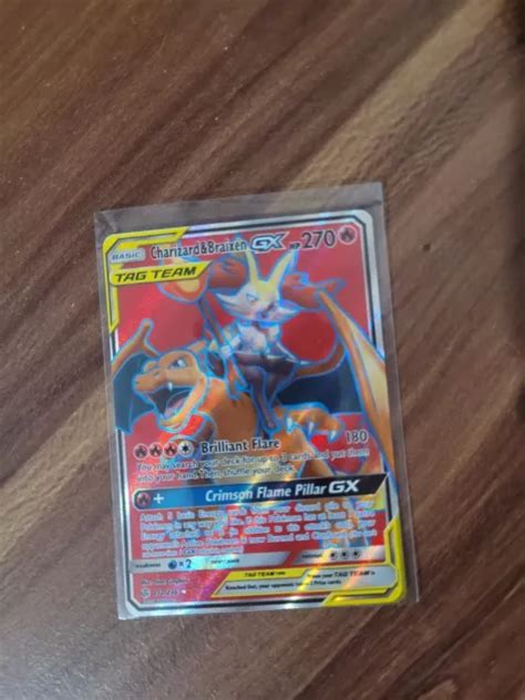 POKÉMON TCG CHARIZARD Braixen Tag Team GX Sun Moon Cosmic Eclipse