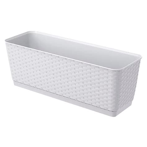 Prosperplast Pot De Fleurs RATOLLA 12L 49x17x17 Cm Blanc Leroy Merlin