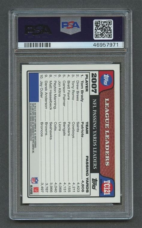 2008 Topps Chrome Refractor TOM BRADY TC121 PSA 8 NMMT Patriots EBay