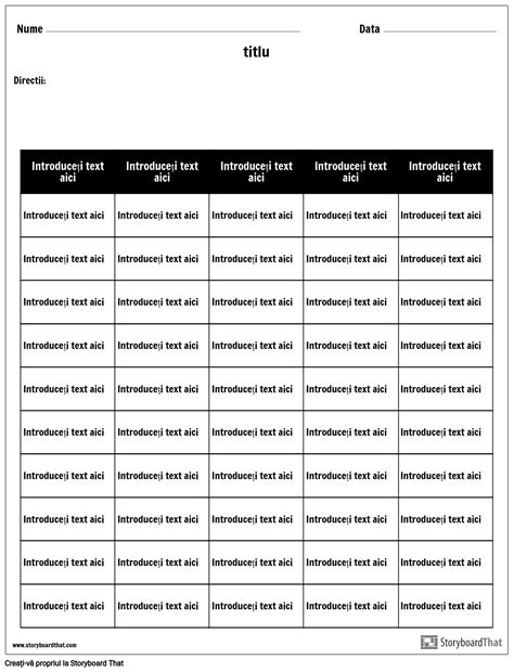 Tabel Coloane R Nduri Storyboard Par Ro Examples